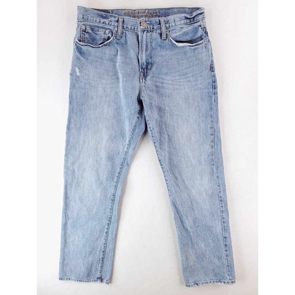 American Eagle Jeans Mens 34x32 Relaxed Straight Heavy Denim Pants Baggy Y2K